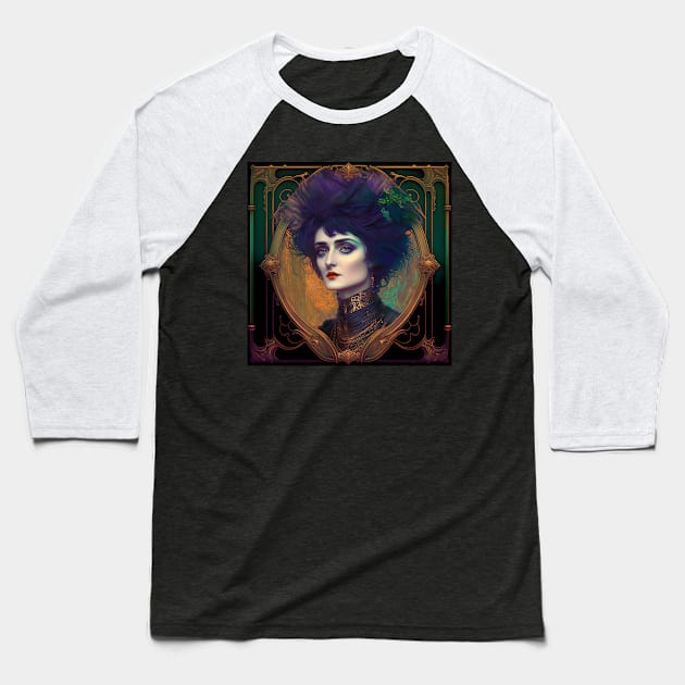 Steampunk Siouxsie Baseball T-Shirt by Cisne Negro